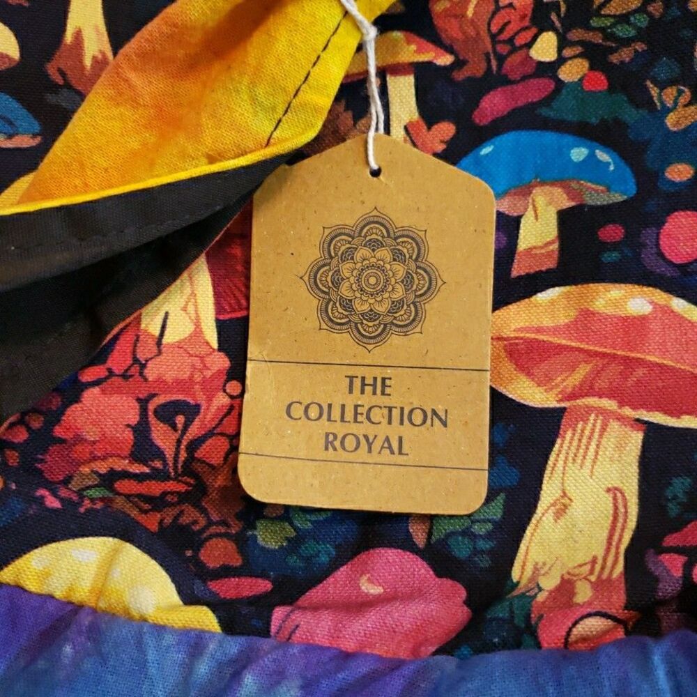 Mushroom Crossbody Hobo Bag Tie Dye Fabric Woodland Fairy Purse Handmade Nepal - Picture 9 of 16